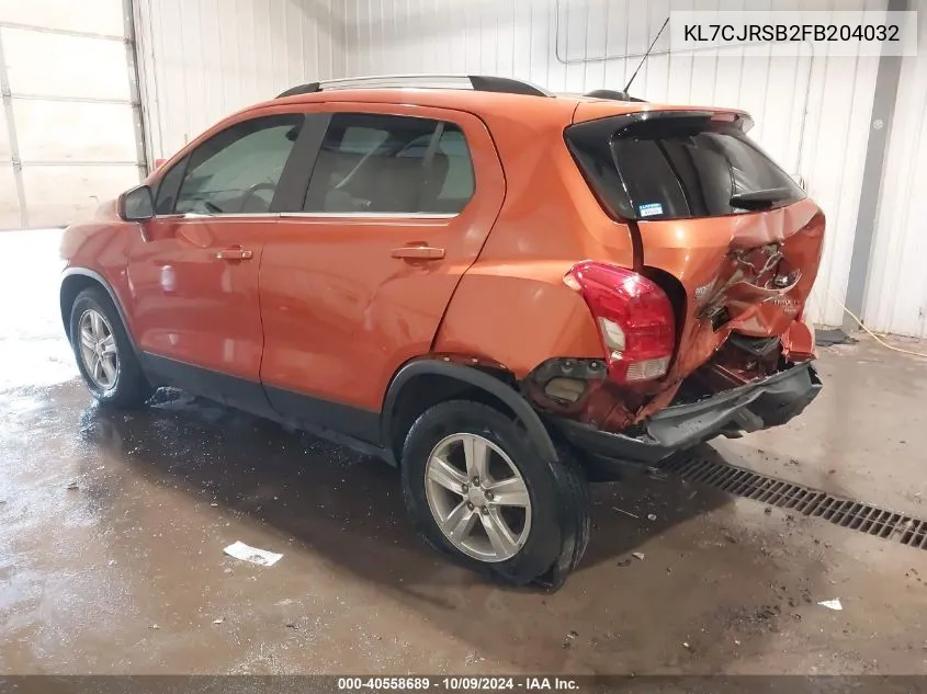 2015 Chevrolet Trax Lt VIN: KL7CJRSB2FB204032 Lot: 40558689