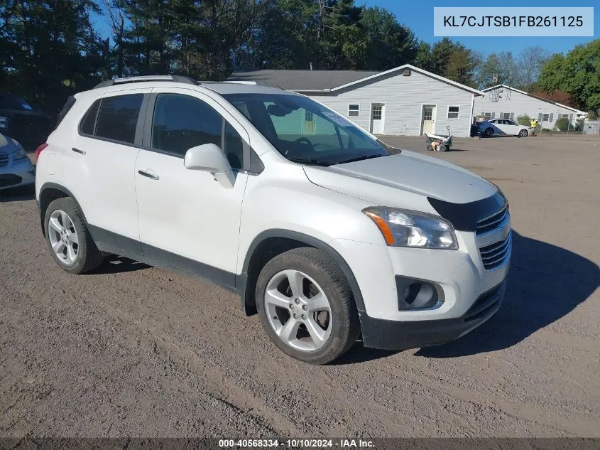 2015 Chevrolet Trax Ltz VIN: KL7CJTSB1FB261125 Lot: 40568334