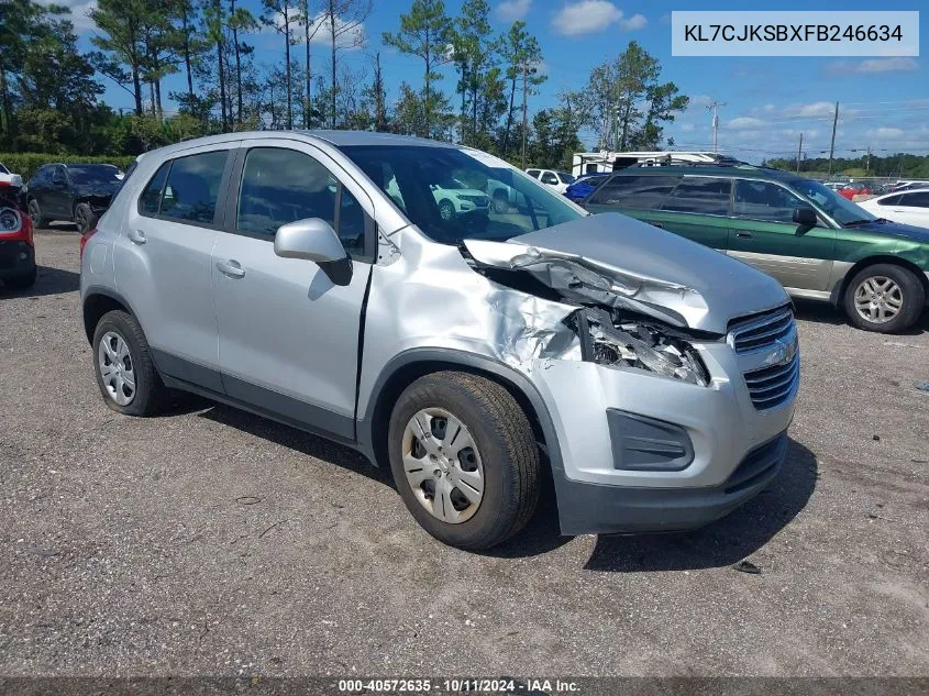 2015 Chevrolet Trax Ls VIN: KL7CJKSBXFB246634 Lot: 40572635