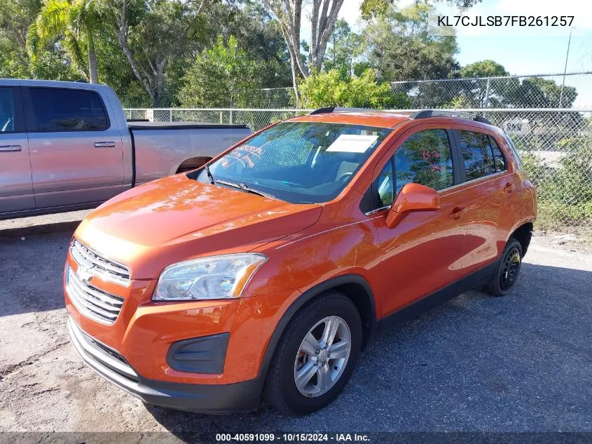 2015 Chevrolet Trax Lt VIN: KL7CJLSB7FB261257 Lot: 40591099