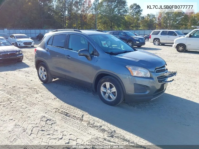 2015 Chevrolet Trax Lt VIN: KL7CJLSB0FB077777 Lot: 40627821