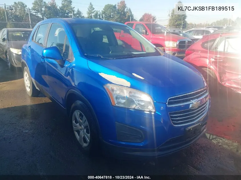 2015 Chevrolet Trax 1Ls VIN: KL7CJKSB1FB189515 Lot: 40647818