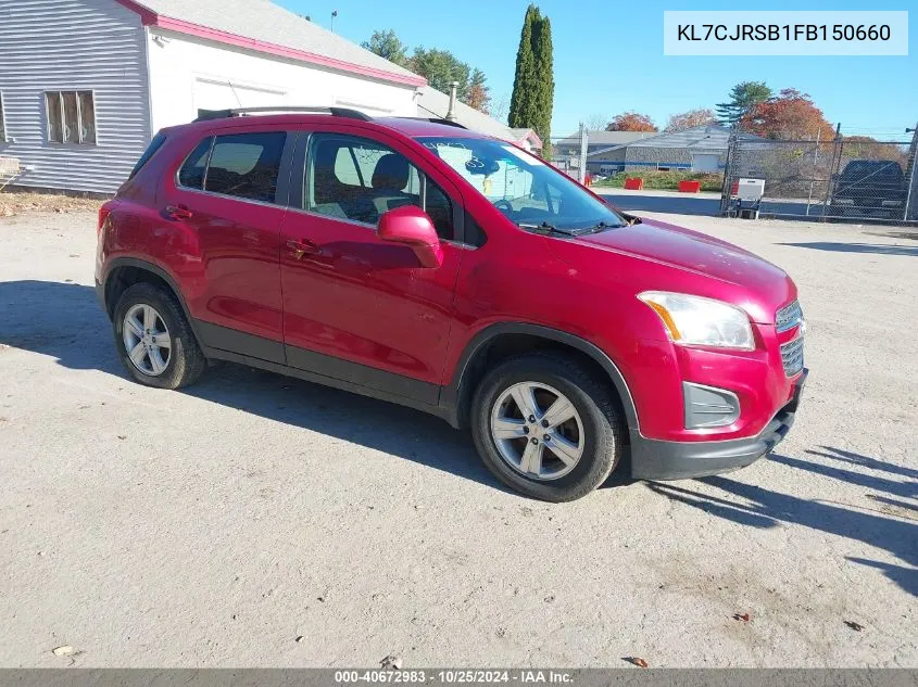 2015 Chevrolet Trax 1Lt VIN: KL7CJRSB1FB150660 Lot: 40672983