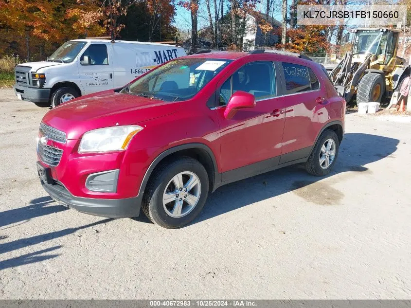 2015 Chevrolet Trax 1Lt VIN: KL7CJRSB1FB150660 Lot: 40672983