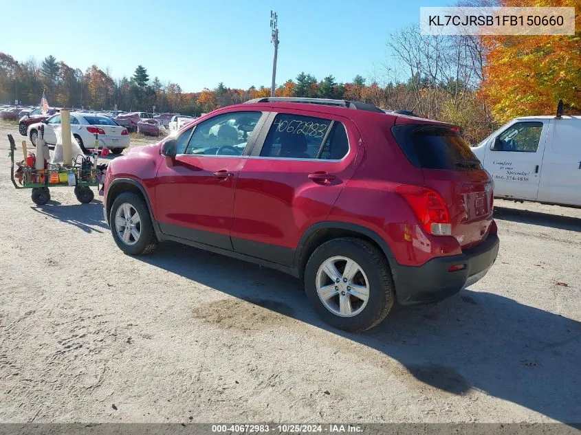 2015 Chevrolet Trax 1Lt VIN: KL7CJRSB1FB150660 Lot: 40672983