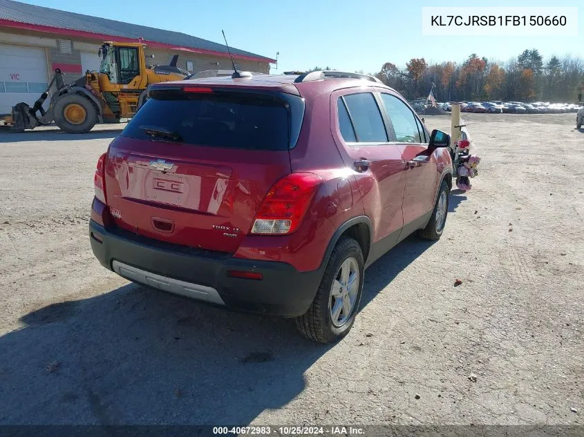 2015 Chevrolet Trax 1Lt VIN: KL7CJRSB1FB150660 Lot: 40672983