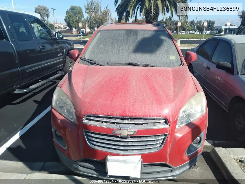 2015 Chevrolet Trax Ltz VIN: 3GNCJNSB4FL236899 Lot: 40672984