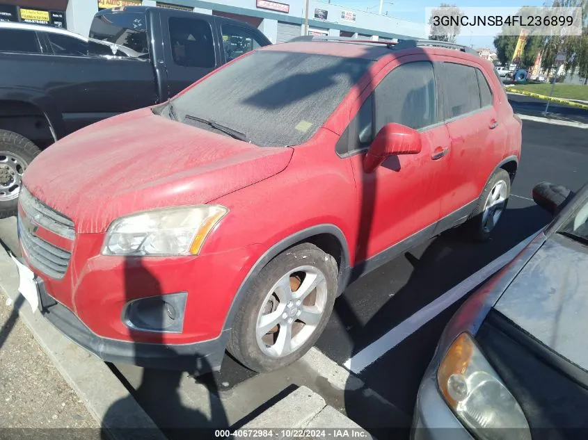 2015 Chevrolet Trax Ltz VIN: 3GNCJNSB4FL236899 Lot: 40672984