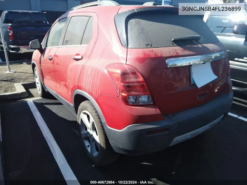 2015 Chevrolet Trax Ltz VIN: 3GNCJNSB4FL236899 Lot: 40672984