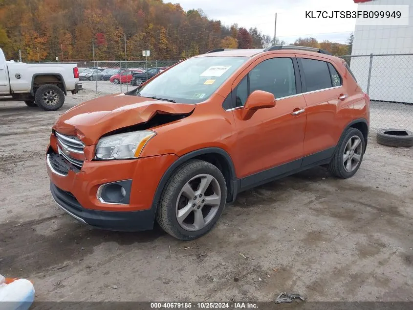 2015 Chevrolet Trax Ltz VIN: KL7CJTSB3FB099949 Lot: 40679185