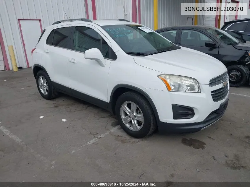 2015 Chevrolet Trax Lt VIN: 3GNCJLSB8FL203070 Lot: 40695918