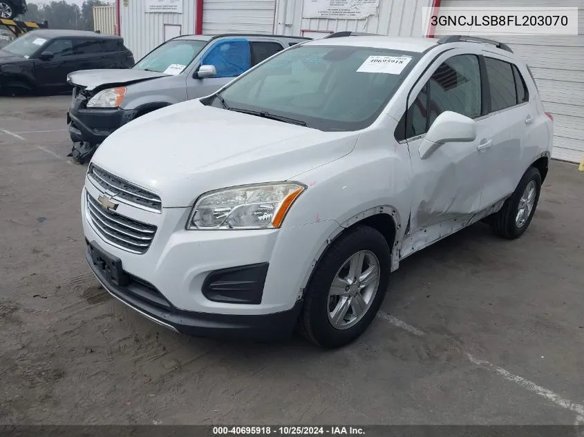 2015 Chevrolet Trax Lt VIN: 3GNCJLSB8FL203070 Lot: 40695918