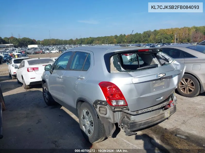 2015 Chevrolet Trax 1Ls VIN: KL7CJKSB2FB084093 Lot: 40705272