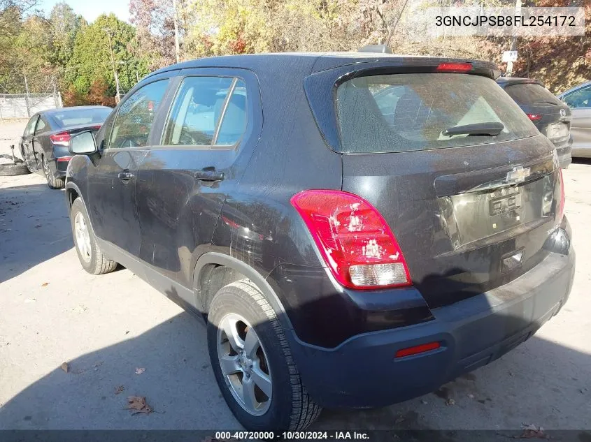 2015 Chevrolet Trax 1Ls VIN: 3GNCJPSB8FL254172 Lot: 40720000