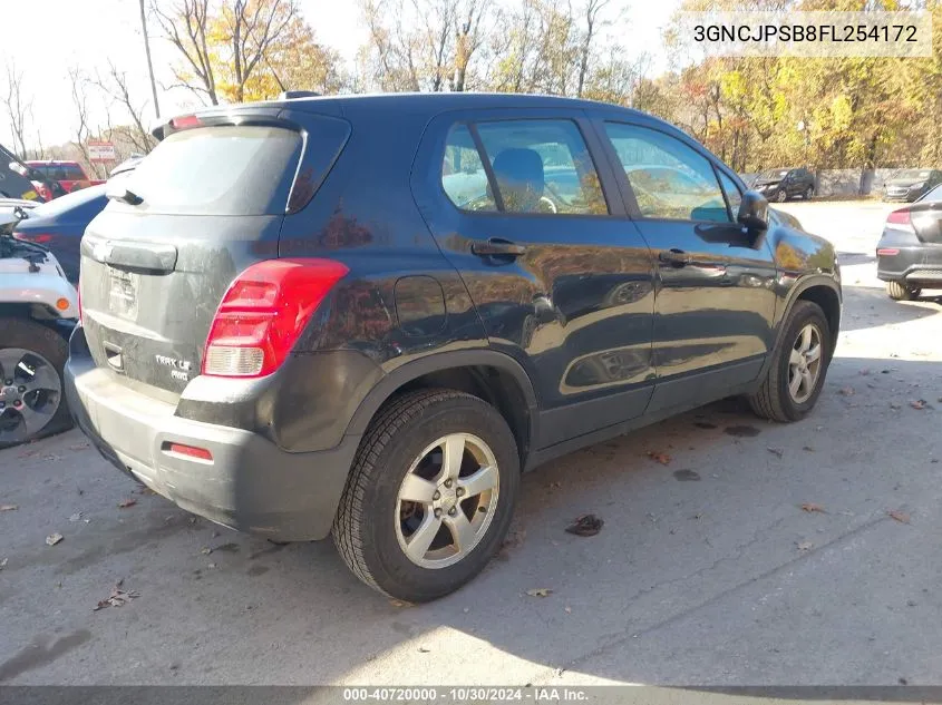 2015 Chevrolet Trax 1Ls VIN: 3GNCJPSB8FL254172 Lot: 40720000