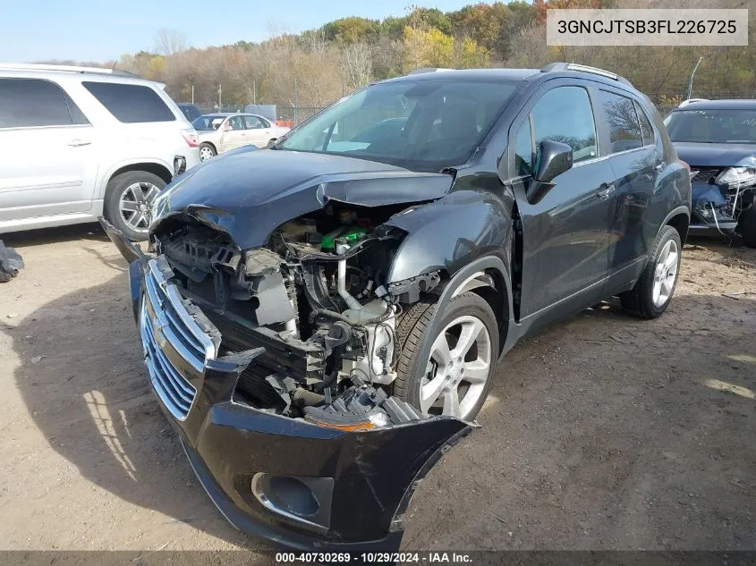 2015 Chevrolet Trax Ltz VIN: 3GNCJTSB3FL226725 Lot: 40730269