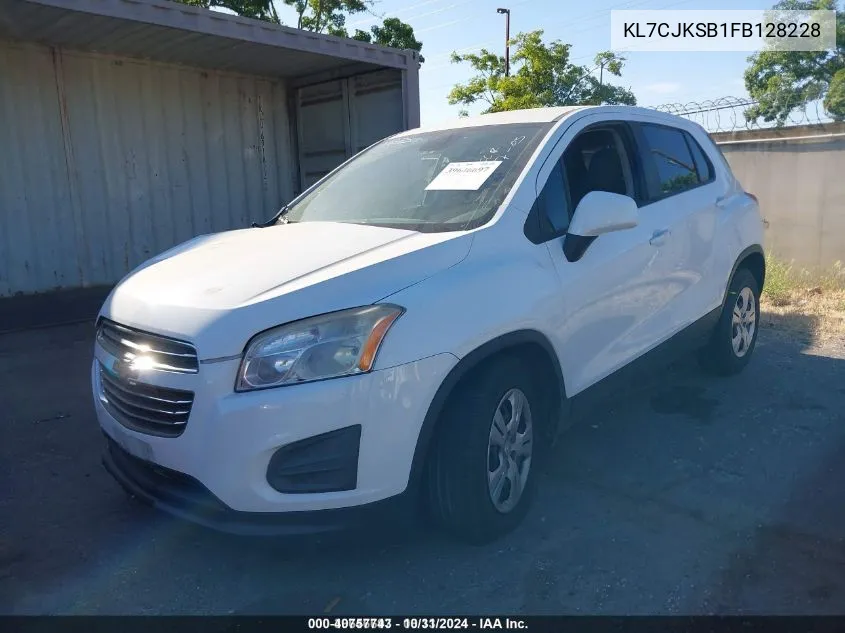 2015 Chevrolet Trax 1Ls VIN: KL7CJKSB1FB128228 Lot: 40757743