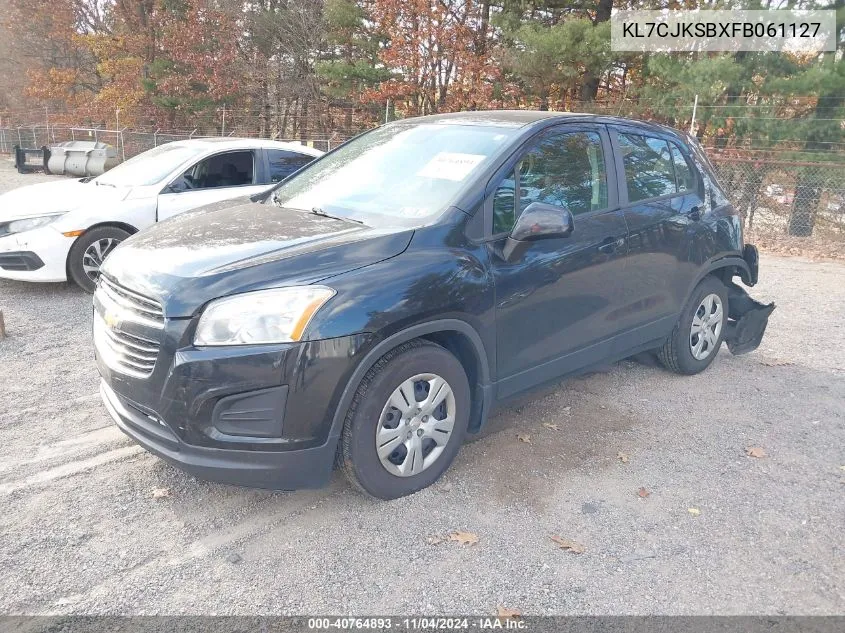 2015 Chevrolet Trax 1Ls VIN: KL7CJKSBXFB061127 Lot: 40764893