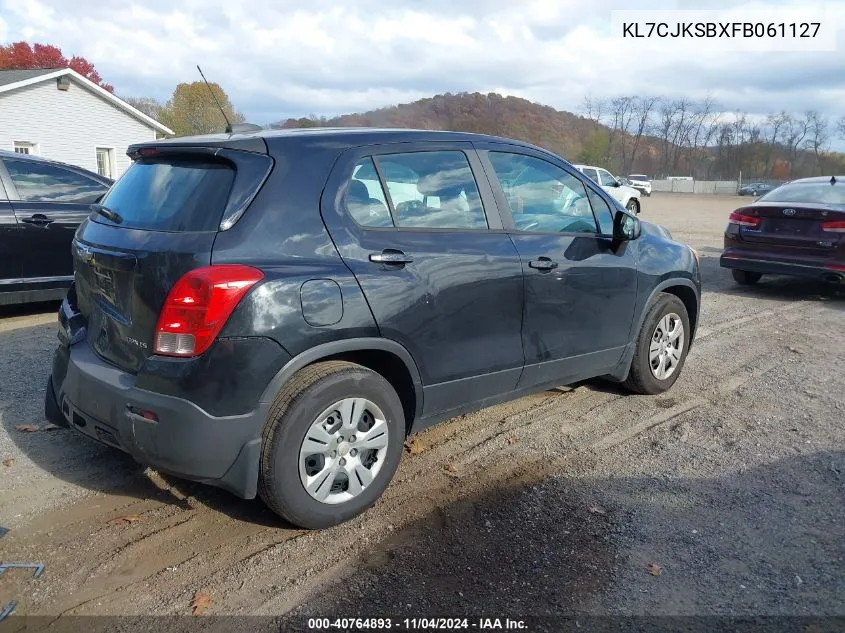 2015 Chevrolet Trax 1Ls VIN: KL7CJKSBXFB061127 Lot: 40764893