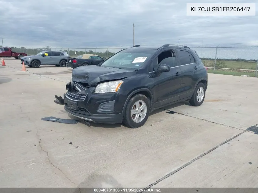 2015 Chevrolet Trax Lt VIN: KL7CJLSB1FB206447 Lot: 40781356