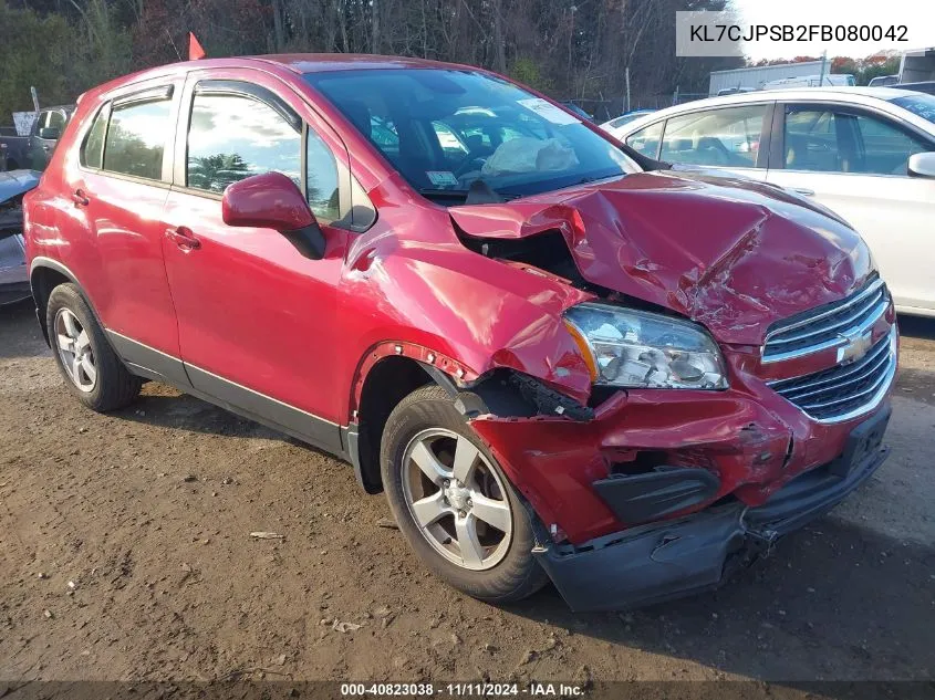 2015 Chevrolet Trax 1Ls VIN: KL7CJPSB2FB080042 Lot: 40823038