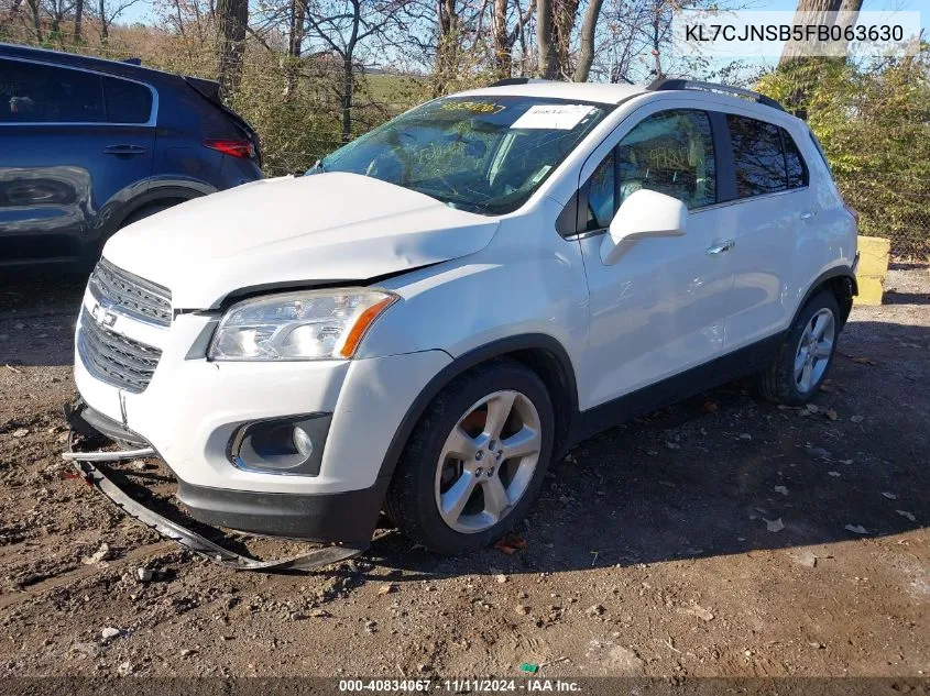 2015 Chevrolet Trax Ltz VIN: KL7CJNSB5FB063630 Lot: 40834067