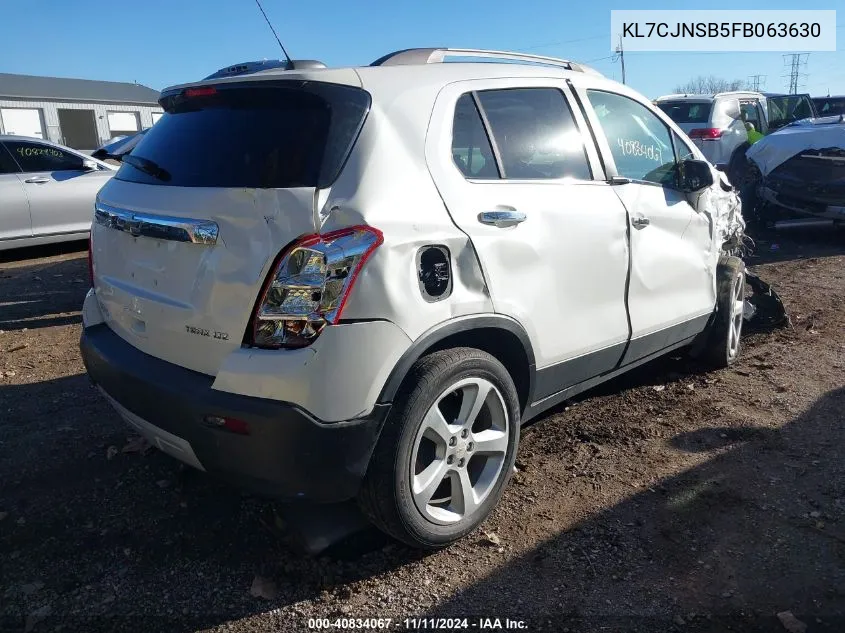 2015 Chevrolet Trax Ltz VIN: KL7CJNSB5FB063630 Lot: 40834067