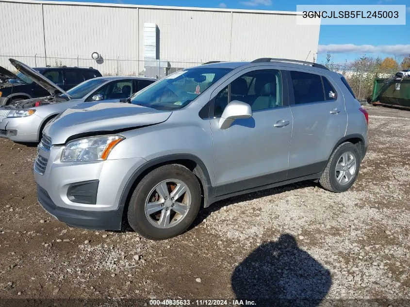 2015 Chevrolet Trax Lt VIN: 3GNCJLSB5FL245003 Lot: 40835633