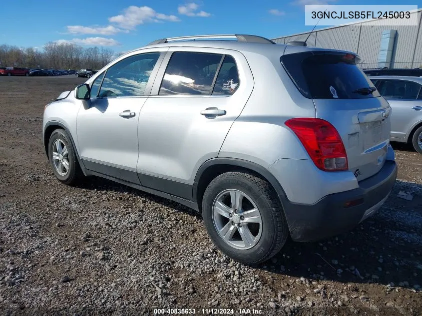 2015 Chevrolet Trax Lt VIN: 3GNCJLSB5FL245003 Lot: 40835633