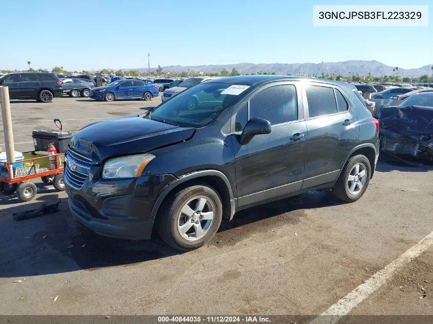 2015 Chevrolet Trax 1Ls VIN: 3GNCJPSB3FL223329 Lot: 40844035