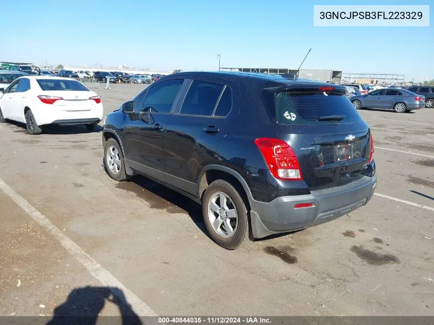 2015 Chevrolet Trax 1Ls VIN: 3GNCJPSB3FL223329 Lot: 40844035