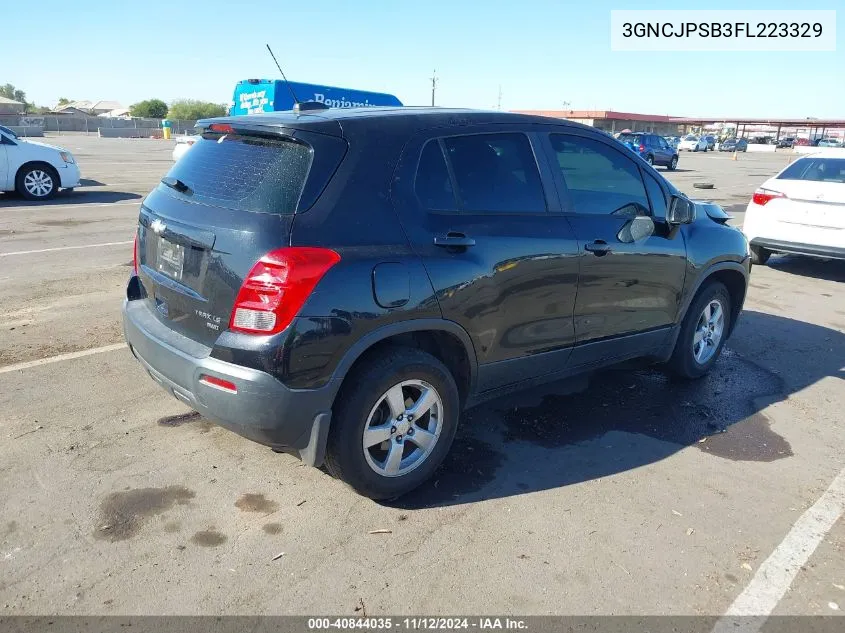 2015 Chevrolet Trax 1Ls VIN: 3GNCJPSB3FL223329 Lot: 40844035