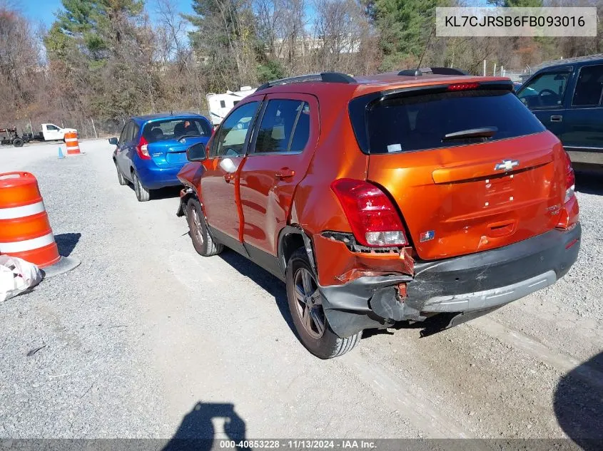 2015 Chevrolet Trax Lt VIN: KL7CJRSB6FB093016 Lot: 40853228