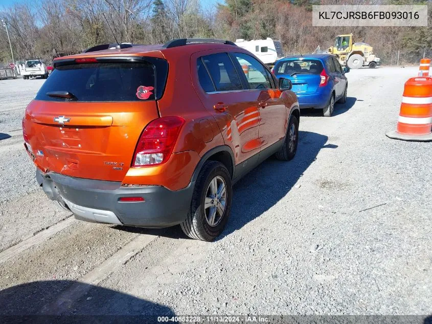 2015 Chevrolet Trax Lt VIN: KL7CJRSB6FB093016 Lot: 40853228