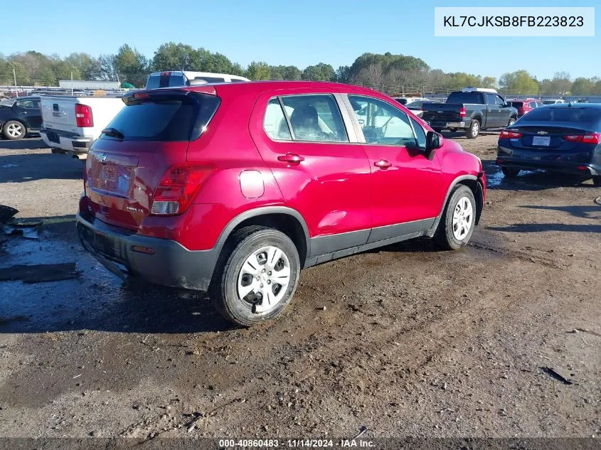 2015 Chevrolet Trax 1Ls VIN: KL7CJKSB8FB223823 Lot: 40860483