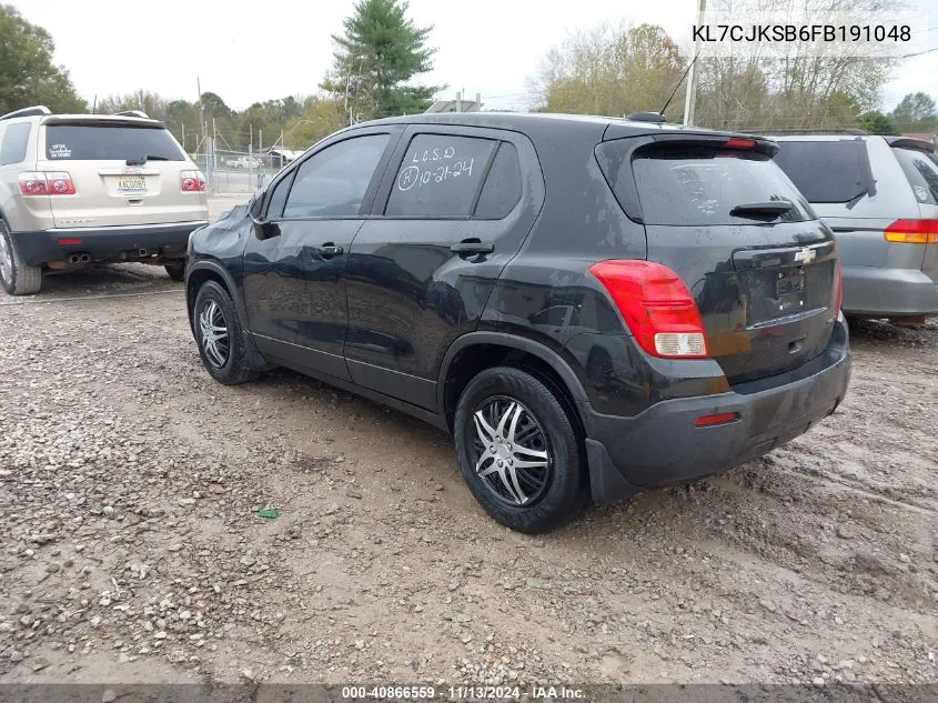 2015 Chevrolet Trax 1Ls VIN: KL7CJKSB6FB191048 Lot: 40866559