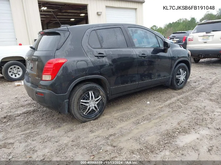 2015 Chevrolet Trax 1Ls VIN: KL7CJKSB6FB191048 Lot: 40866559