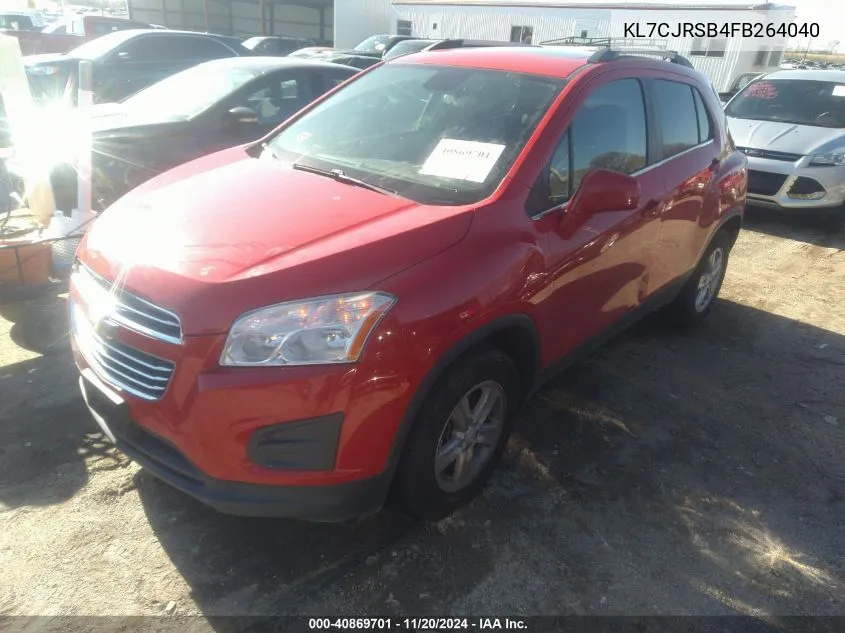 2015 Chevrolet Trax Lt VIN: KL7CJRSB4FB264040 Lot: 40869701