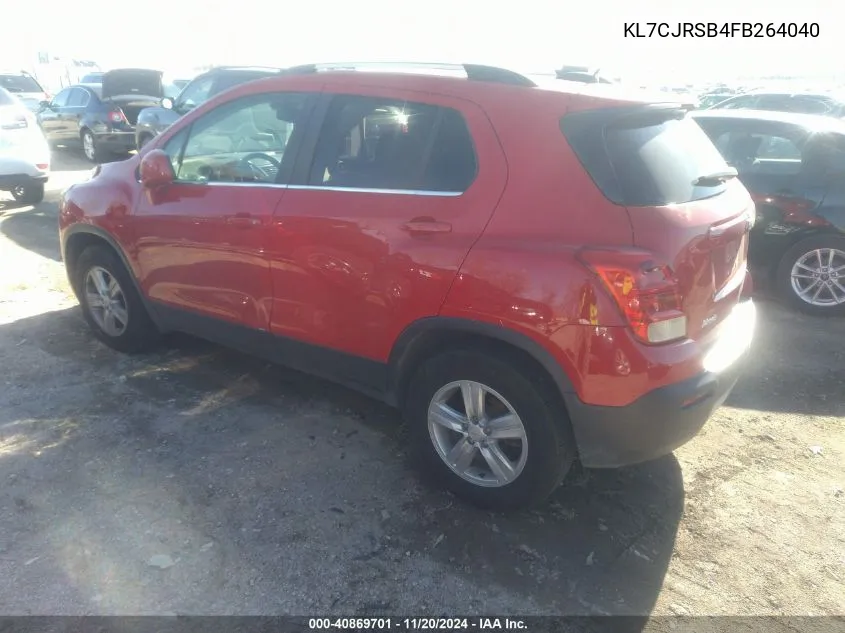 2015 Chevrolet Trax Lt VIN: KL7CJRSB4FB264040 Lot: 40869701