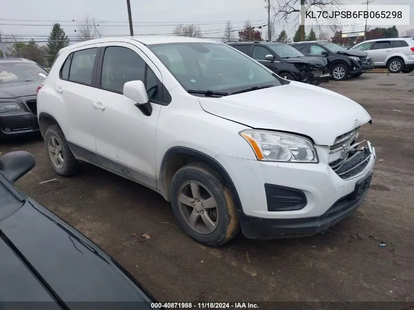 2015 Chevrolet Trax 1Ls VIN: KL7CJPSB6FB065298 Lot: 40871988