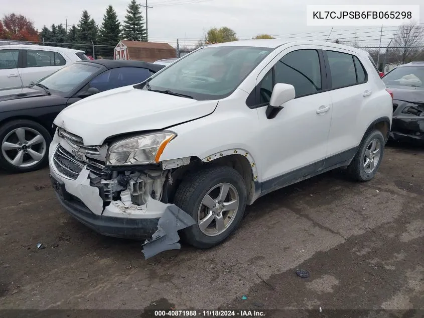 2015 Chevrolet Trax 1Ls VIN: KL7CJPSB6FB065298 Lot: 40871988