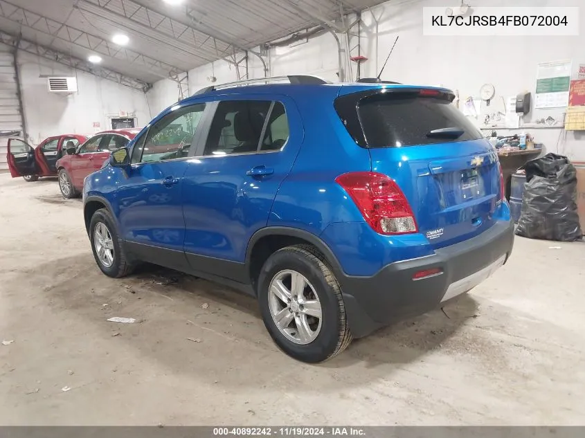 2015 Chevrolet Trax Lt VIN: KL7CJRSB4FB072004 Lot: 40892242