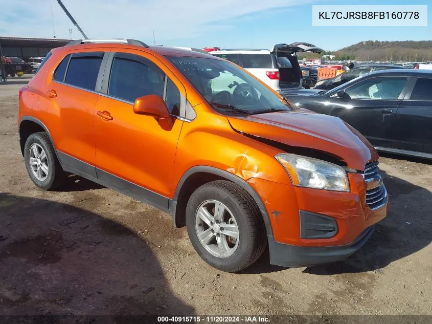 2015 Chevrolet Trax Lt VIN: KL7CJRSB8FB160778 Lot: 40915715