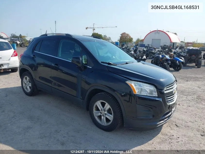 2016 Chevrolet Trax VIN: 3GNCJLSB4GL168531 Lot: 12124287