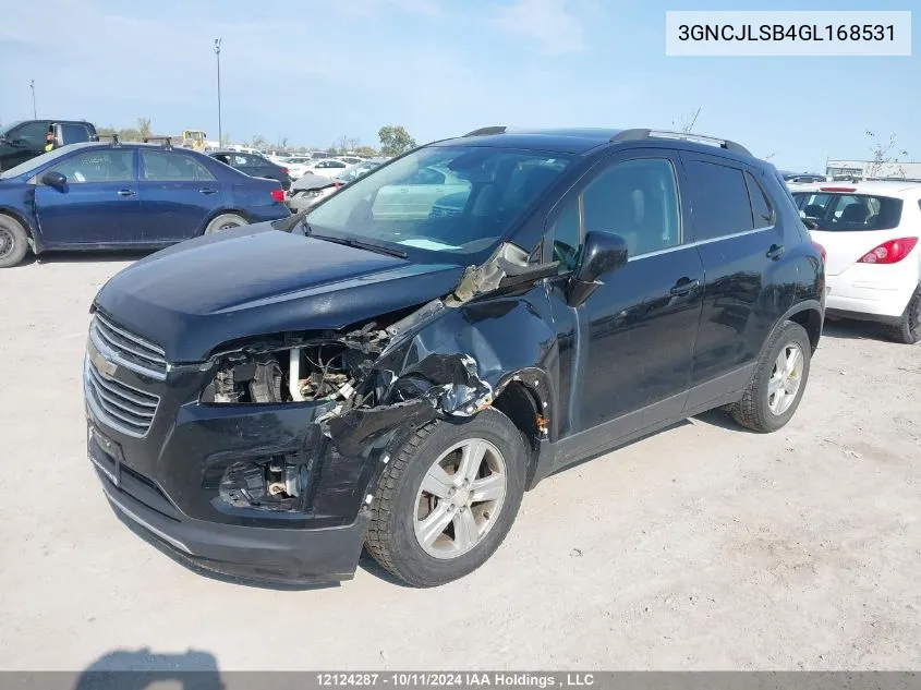 2016 Chevrolet Trax VIN: 3GNCJLSB4GL168531 Lot: 12124287