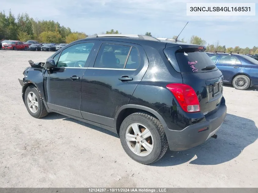 2016 Chevrolet Trax VIN: 3GNCJLSB4GL168531 Lot: 12124287