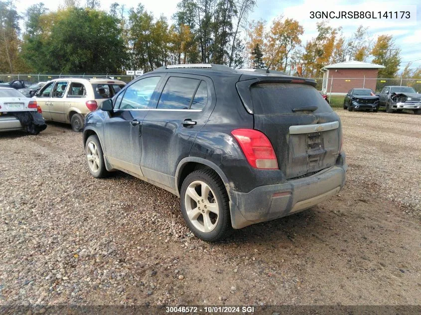 2016 Chevrolet Trax Ltz VIN: 3GNCJRSB8GL141173 Lot: 30046572