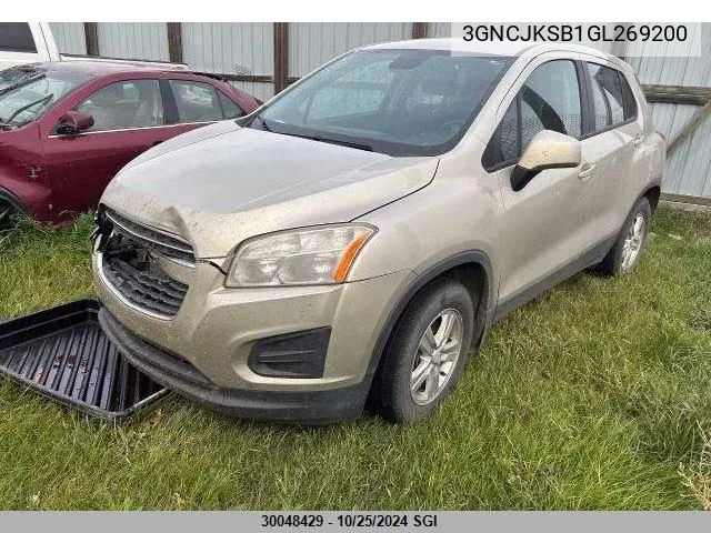 2016 Chevrolet Trax Ls VIN: 3GNCJKSB1GL269200 Lot: 30048429