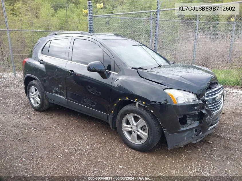 KL7CJLSB6GB712602 2016 Chevrolet Trax Lt