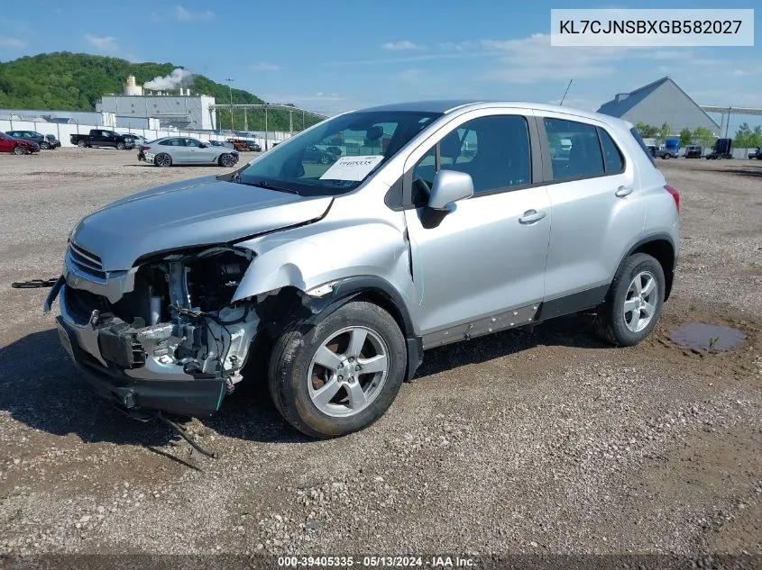 2016 Chevrolet Trax 1Ls VIN: KL7CJNSBXGB582027 Lot: 39405335